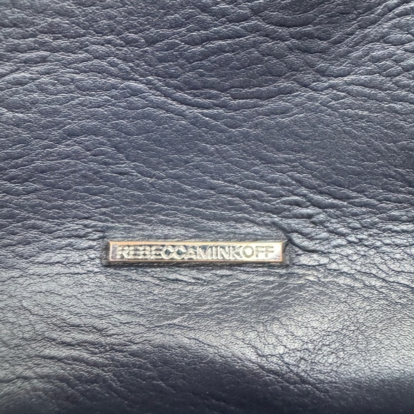 Rebecca Minkoff Navy Leather Backpack with Unique Triangle Design, Julian Bag - Picture 3 of 6